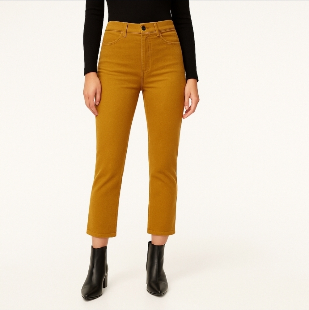Aritzia Sunday Best Cassie Corduroy Pants Sz 2 Mustard Ochre Amber flare